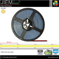TIRA FOB LED BLANCO CÁLIDO 24V DC IP67 5m - VT-FOB-480-24VWW-IP67