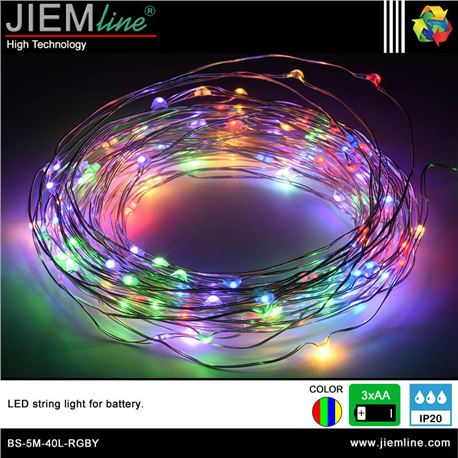 GUIRNALDA LED BATERIA RGBY 5m / 40 Leds - BS-5M-40L-RGBY