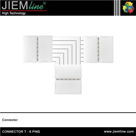 CONECTOR T 6 PINS TIRA LED FLEXIBLE - CONNECTOR T - 6 PINS