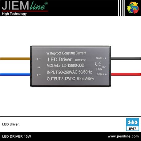 LED DRIVER 10W / 8 ~ 12V DC IP67 - LED DRIVER 10W
