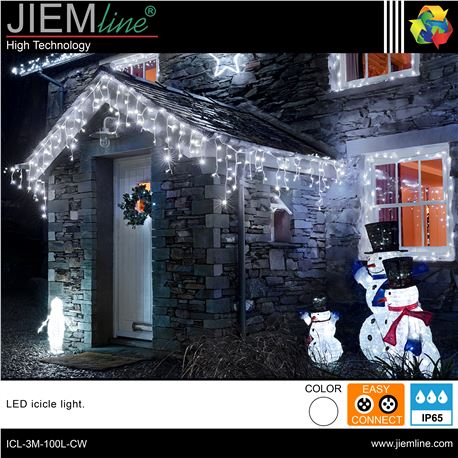 ICICLE LED BLANCO FRÍO 3m / 100 Leds - ICL-3M-100L-CW
