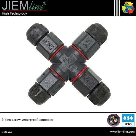 CONECTOR X 3 PINS IP68 - L20-X3