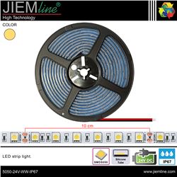TIRA LED BLANCO CÁLIDO 24V DC IP67 5m - 5050-24V-WW-IP67