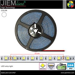 TIRA LED BLANCO FRÍO 24V DC IP67 5m - 5050-24V-CW-IP67
