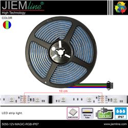 TIRA LED RGB MAGIC 12V DC IP67 5m - 5050-12V-MAGIC-RGB-IP67