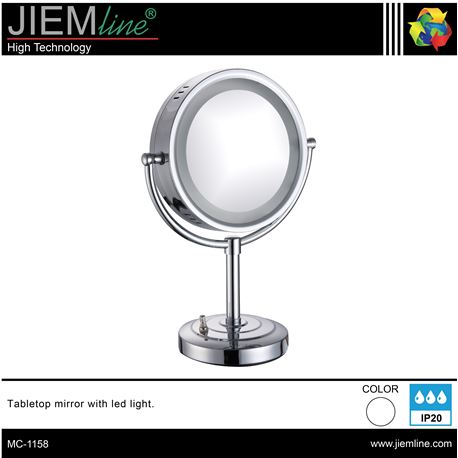 ESPEJO AUMENTO 3x SOBREMESA CON LUZ LED - MC-1158