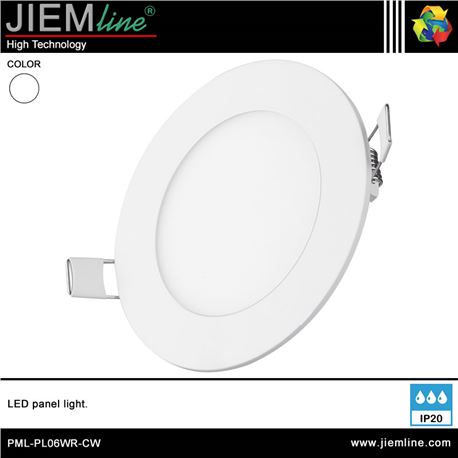 PANEL LED REDONDO BLANCO FRÍO 6W - PML-PL06WR-CW