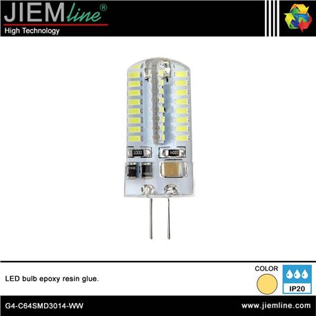 LÁMPARA LED G4 BLANCO CÁLIDO 3W - G4-C64SMD3014-WW