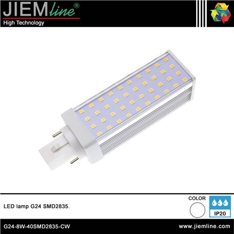 LÁMPARA LED G24 BLANCO FRIO 8W - G24-8W-40SMD2835-CW
