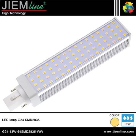 LÁMPARA LED G24 BLANCO CÁLIDO 13W - G24-13W-64SMD2835-WW