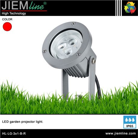 LUMINARIA LED JARDIN ROJO 3W - HL-LG-3X1-B-R