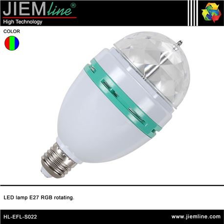 LÁMPARA LED E27 RGB ROTATIVA 3W - HL-EFL-S022-1