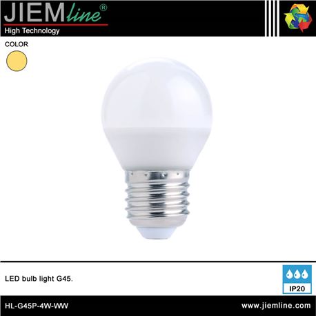 LÁMPARA LED E27 BLANCO CÁLIDO 4W - HL-G45P-4W-WW
