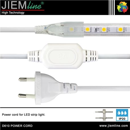 SET CABLE ALIMENTACIÓN TIRA LED (IP68) - D610 POWER CORD
