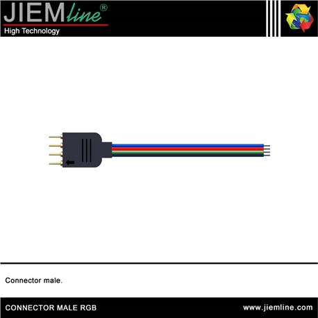 CABLE CONECTOR MALE TIRA RGB - CONNECTOR MALE RGB