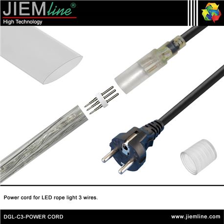 SET CABLE ALIMENTACIÓN MANGUERA LED 3 HILOS - DGL-C3-POWER CORD
