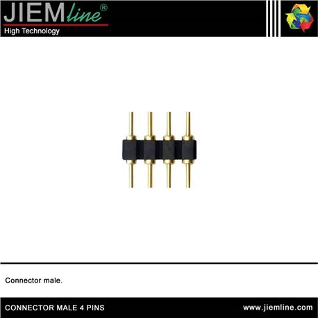 CONECTOR MALE 4 PIN TIRA LED FLEXIBLE - CONNECTOR MALE