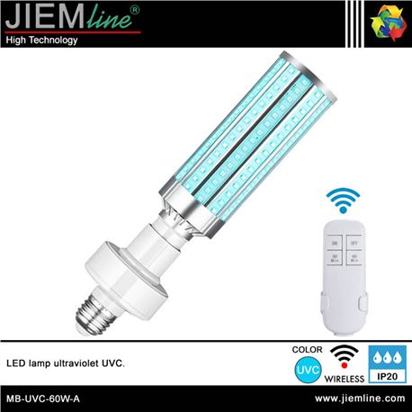 LÁMPARA LED E27 UVC 60W CON CONTROL REMOTO - MB-UVC-60W-A-1