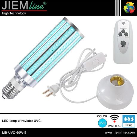 LÁMPARA LED E27 UVC 60W CON CONTROL REMOTO - MB-UVC-60W-B-1
