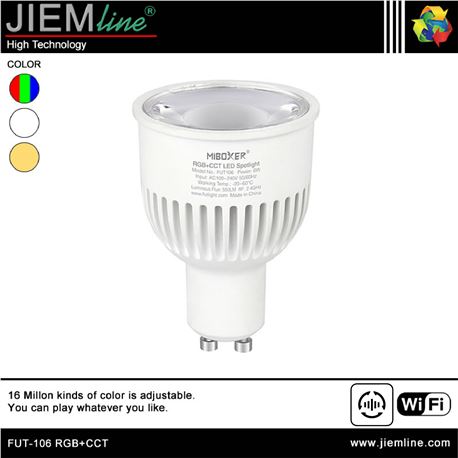 LÁMPARA LED GU10 RGB+CCT 6W WIFI 2,4 Ghz - FUT-106 RGB+CCT-1