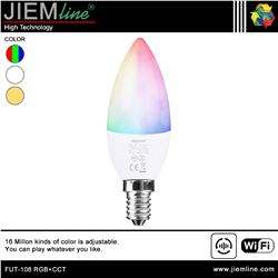 LÁMPARA LED E14 RGB+CCT 4W WIFI 2,4 Ghz - FUT-108 RGB+CCT-1