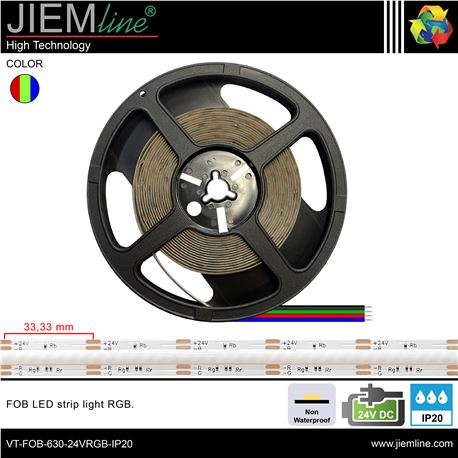 TIRA FOB LED RGB 24V DC IP20 5m - VT-FOB-630-24VRGB-IP20