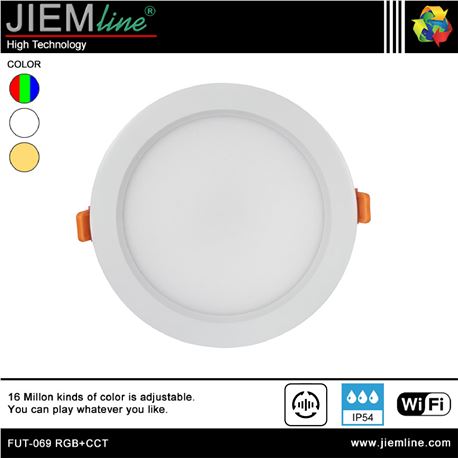 DOWNLIGHT LED RGB+CCT 15W WIFI 2,4 Ghz - FUT-069 RGB+CCT-1