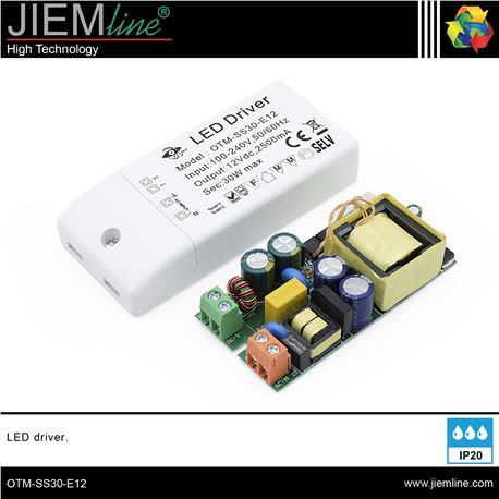 LED DRIVER 30W / 12V DC IP20 - OTM-SS30-E12
