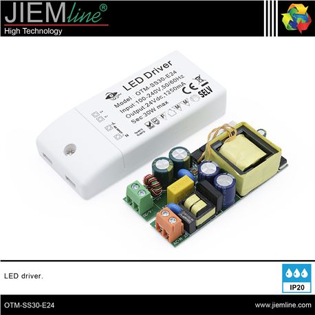 LED DRIVER 30W / 24V DC IP20 - OTM-SS30-E24