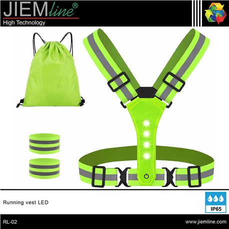 CHALECO LED REFLECTANTE VERDE - RL-02