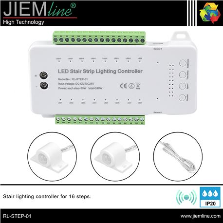 CONTROLADOR LED ESCALERAS 16 PASOS - RL-STEP-01-1