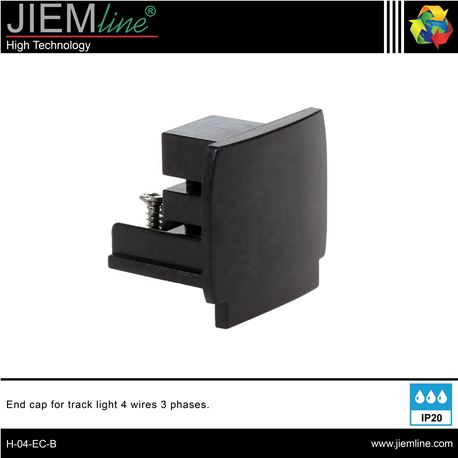 TAPA FINAL CARRIL TRIFÁSICO NEGRO - H-04-EC-B