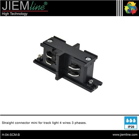 UNIÓN LINEAL MINI CARRIL TRIFÁSICO NEGRO - H-04-SCM-B