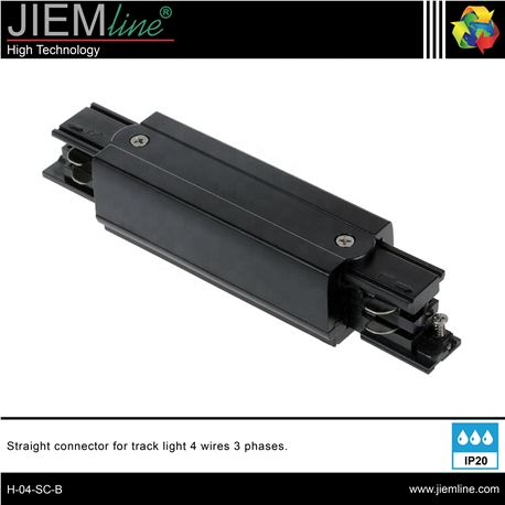 UNIÓN LINEAL CARRIL TRIFÁSICO NEGRO - H-04-SC-B