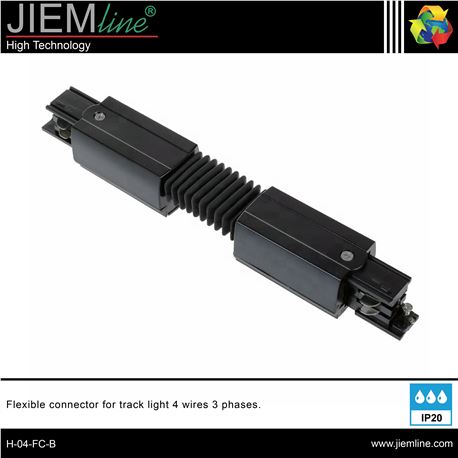UNIÓN FLEXIBLE CARRIL TRIFÁSICO NEGRO - H-04-FC-B