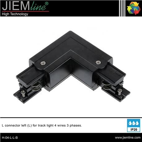UNIÓN L CARRIL TRIFÁSICO NEGRO (L) - H-04-L-L-B