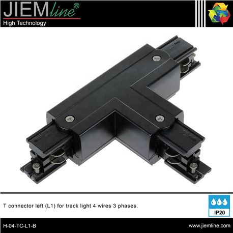 UNIÓN T CARRIL TRIFÁSICO NEGRO (L1) - H-04-TC-L1-B