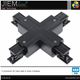UNIÓN X CARRIL TRIFÁSICO NEGRO - H-04-XC-B