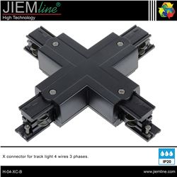 UNIÓN X CARRIL TRIFÁSICO NEGRO - H-04-XC-B