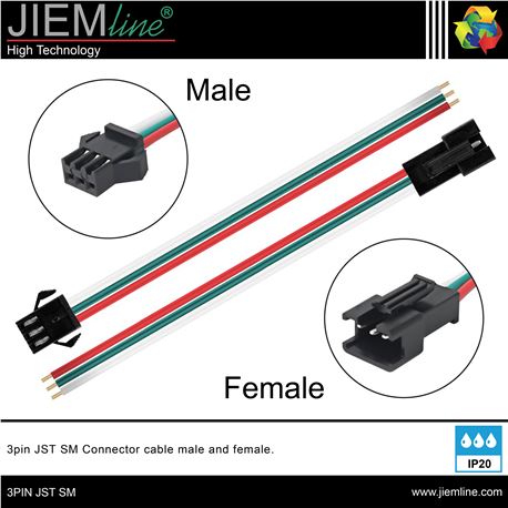SET CABLE CONECTOR 3PIN JST SM 30cm - 3PIN JST SM