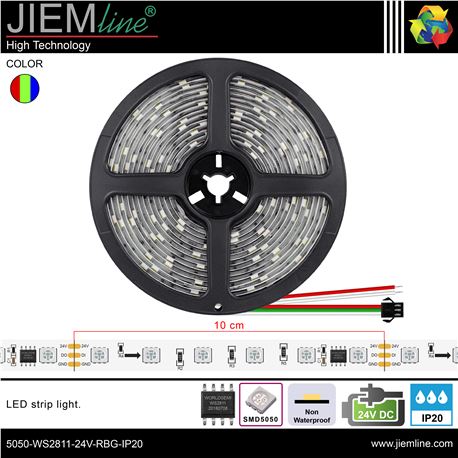 TIRA LED RBG WS2811 24V DC IP20 5m - 5050-WS2811-24V-RBG-IP20