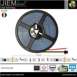TIRA LED RBG WS2811 24V DC IP67 5m - 5050-WS2811-24V-RBG-IP67