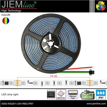 TIRA LED RBG WS2811 24V DC IP67 5m - 5050-WS2811-24V-RBG-IP67