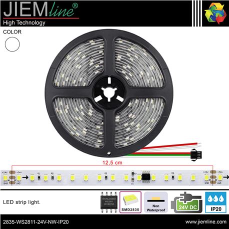TIRA LED BLANCO NEUTRO WS2811 24V DC IP20 5m - 2835-WS2811-24V-NW-IP20