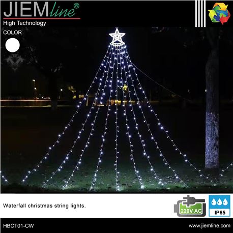 CASCADA + ESTRELLA LED BLANCO FRÍO - HBCT01-CW-1