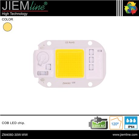 CHIP LED COB 30W 220~240V AC 3000K - ZM4060-30W-WW-1