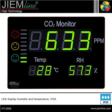 PANTALLA LED TEMPERATURA, HUMEDAD, CO2 - HT-2008-1