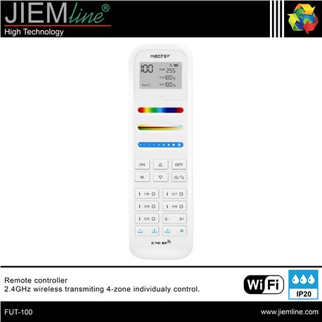 CONTROL REMOTO RGB+CCT WIFI 2,4 Ghz - FUT-100-1