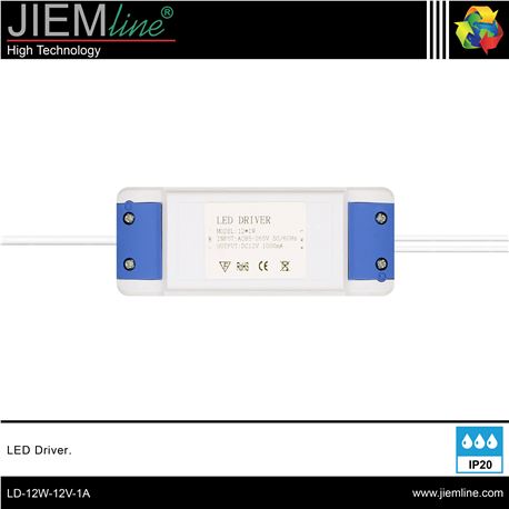 LED DRIVER 12W / 12V DC IP20 - LD-12W-12V-1A