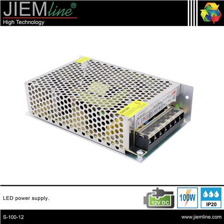 FUENTE ALIMENTACIÓN 100W 12V DC IP20 - S-100-12